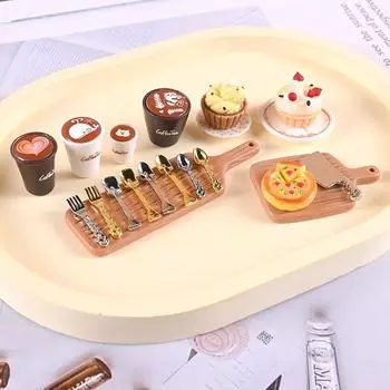 10 шт. 1:12 миниатюрных ложек для кукольного домика, винтажные мини-столовые приборы из металла, ложки, игрушки, столовые приборы, кухонный декор для кукольного домика, аксессуары
