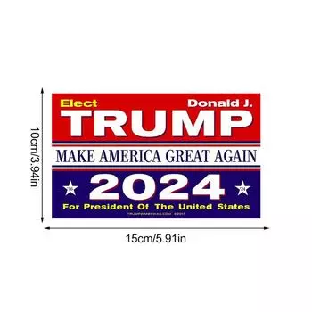 10 шт. 2024 наклейка Трампа на бампер на заказ наклейка Трампа чехол для телефона бампер автомобиля декор для президентских выборов 3,9*5,9 дюйма