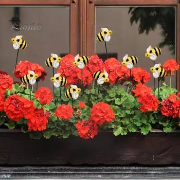 10 шт., декор для пчелиных садовых кольев, устойчивый к ультрафиолетовому излучению, водонепроницаемый, не выцветает, легко устанавливается, декоративные маленькие металлические садовые колья для пчел 10 pcs