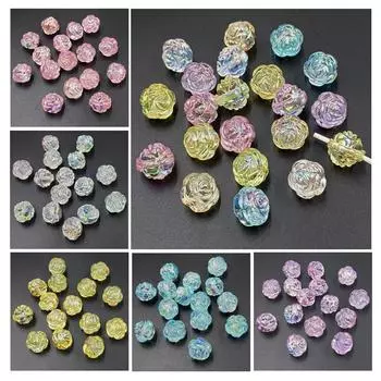 10 шт DIY модные прозрачные двусторонние цветочные свободные бусины для изготовления материалов ручной работы аксессуары из бисера трехмерный браслет ожерелье жёлтый