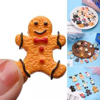 10 шт. DIY Скрапбукинг Кабошон с плоской спинкой Снеговик Рождественский орнамент аксессуары из смолы Санта-Клаус