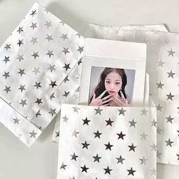 10 шт. Ins Style Simple Silver High Grade Star Hot Silver Paper Bag Gift Packaging Bag Card Packaging Materials A1