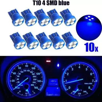 10 шт./компл. автомобильный фонарь T10 4SMD 1210 светодиодный клиновидный приборный блок лампочка синий светодиодный фонарь для чтения автомобиля 10Pcs