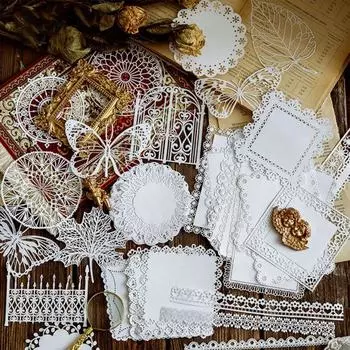 10 шт./компл. блокнот для скрапбукинга с кружевным узором, простой в использовании, легкий материал для рукоделия, бумага для журналов для дома 5