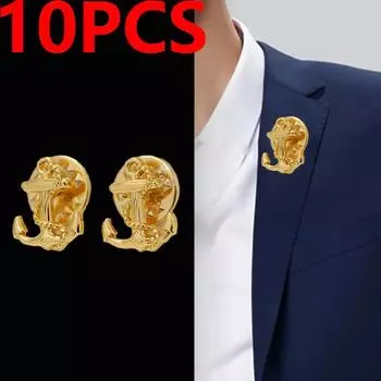 10 шт./компл., брошь с якорем, модная винтажная мужская рубашка, костюм, значок, воротник, булавки для лацканов, броши, ювелирные аксессуары, подарки 10pcs серебряный