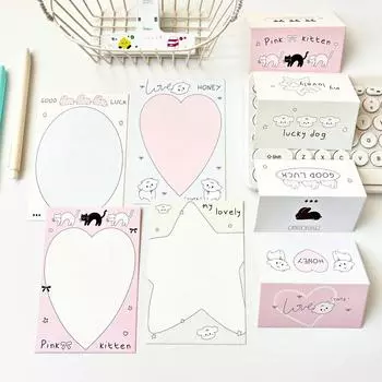 10 шт. корейских Ins милых кошек, ягненка, собак, головы, карт, задняя часть карты Kpop, 3-дюймовая упаковка для фотокарточек, декоративный материал, упаковка для карт, картон
