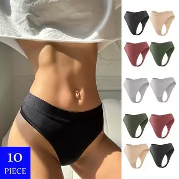 10 шт./лот сексуальные женские дышащие стринги с низкой талией, эластичные трусики, нижнее белье, дышащие стринги, соблазнительное нижнее белье XS