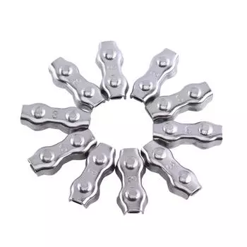 10 шт. M3 Duplex Clips нержавеющая сталь трос трос захваты зажимы суппорт белый