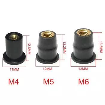 10 шт. M4/M5/M6 мотоциклетные резиновые колодцы, гайки, солнцезащитная шторка, обтекатель ветрового стекла, аксессуары для верховой езды, крепления, украшения мотоцикла M4