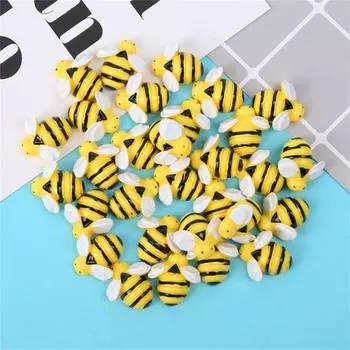 10 шт., Миниатюрный декор из смолы в форме пчелы, яркий цвет, DIY, изысканные Мультяшные животные, миниатюрные аксессуары для рукоделия
