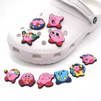 10 шт., обувь из ПВХ серии Kirby, подвески, украшения для сабо из крокодила, аксессуары 10pcs
