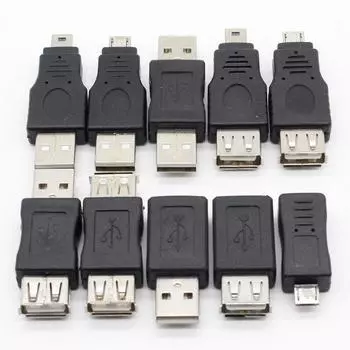 10 шт. OTG 5-контактный F/M мини-адаптер-адаптер-переходник USB-переходник «папа-мама» Micro USB адаптер USB-гаджеты