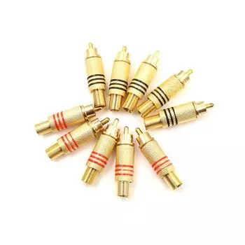 10 шт. разъем RCA мужской разъем аудио видео сварка золотой красный черный
