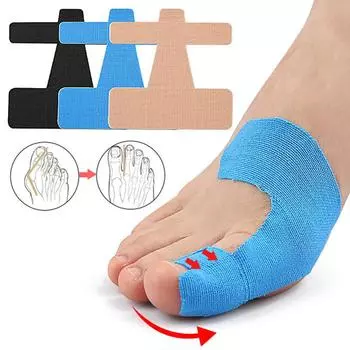 10 шт., разделитель пальцев ног Hallux Valgus, фиксированная поддержка, ортопедический ремень, антинатирающий защитный пластырь для коррекции большого пальца ноги синий