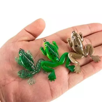 10 шт. резиновые лягушки мягкие рыболовные приманки CrankBait снасти 6 см лягушки рыболовные приманки приманки зелёный