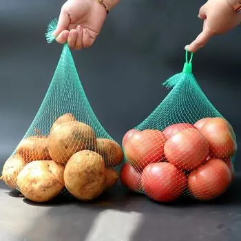 10 шт. сетчатый мешок, пластиковый нейлоновый мешок для упаковки пищевых продуктов с пряжками, многоразовый для хранения овощей, фруктов, яиц, домашний органайзер