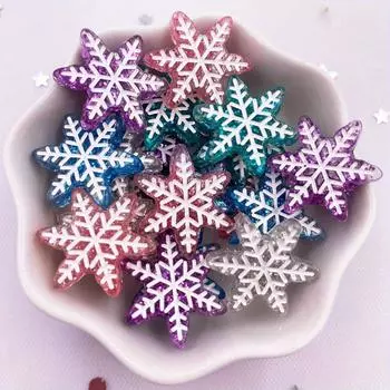 10 шт. смешанные красочные смолы 3D ярких цветов Snowfloer кабошон с плоской спинкой фигурки Альбом для скрапбукинга DIY Рождественский домашний декор аксессуары ремесла