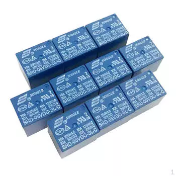 10 шт. SRD-05VDC-SL-реле В 10 А, 5-контактный SPDT, печатная плата, тип 1 НЗ
