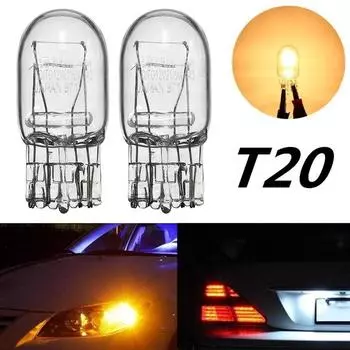 10 шт. T20 7443 W21 5 Вт прозрачное стекло автомобильные указатели поворота стоп-сигнала задние фонари дневные ходовые огни поворотники стоп-сигналы тормоза задние фонари белый