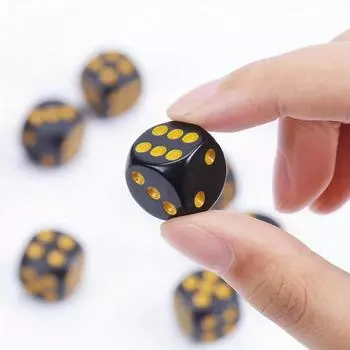 10 штук круглых угловых кубиков с золотыми точками для настольных игр, вечеринок и собраний, подарков на Хэллоуин/День Благодарения/Рождество