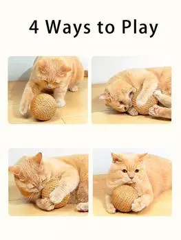 10 см интерактивный сизаль кошачий мячик игрушка для чистки зубов котенка антиукус кошачий мяч звучащая игрушка товары для животных розовый