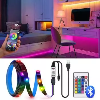 10M/15M/20M USB 5V Bluetooth 5050 светодиодная лента RGB с дистанционным управлением гибкая лента для ламп для телевизора настольная подсветка диодная лента декор комнаты 10m