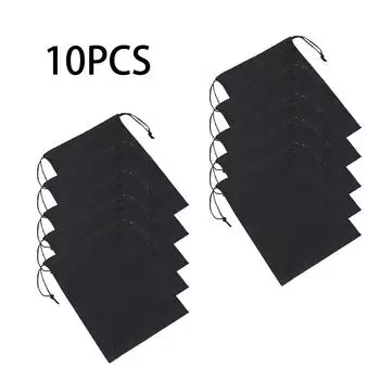10PC, Black, Banded Storage Bag, Travel Shoe Bag, 18.89 * 13.18inch, Can Store Toys, Balls, Miscellaneous Items, Clothes, Sheets чёрный