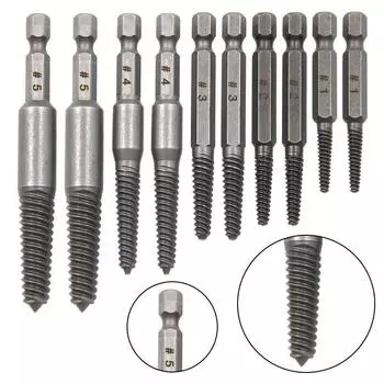 10pc Hexagonal Shank Broken Head Screw Extractor Screw Broken Head Screwdriver for Taking out Electric Drill Tool Set Hexagon handle
