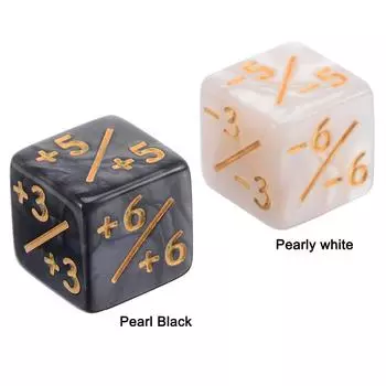 10Pcs 16mm 6 Side Dice Counters Counting Dice +1/-1 Dice Kids Toy For Magic The Gathering Game Card Counters Token Dice Toys белый