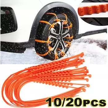 10Pcs/20Pcs Anti Skid Snow Chains for Car Tyres Truck SUV Tires Chain Winter Emergency Wheel Cable Tie Double Row Chain Teeth