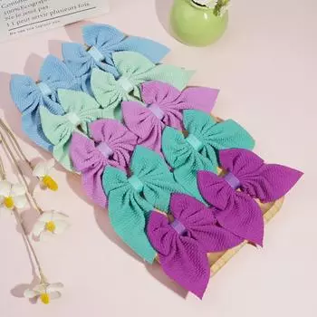 10Pcs 3Inch Solid Bow Ponytail Pigtail Fully Lined Alligator Hair Clips Barrettes Accessories for Baby Girls Toddlers Infant