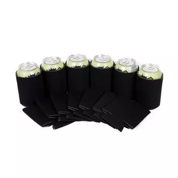 10Pcs Beer Can Cooler Foldable Insulated Beer Sleeve Covers Reusable Drink Covers Drink Cooler Holders For Beer Water Bottles чёрный