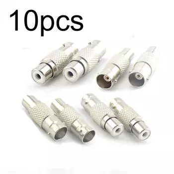 10 шт. разъемов BNC Female to RCA Female Plug Jack Female BNC To RCA адаптеры для аудио- и видеокамер видеонаблюдения