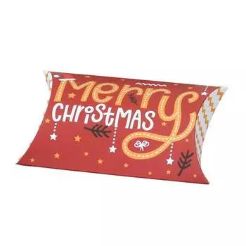 10Pcs Christmas Theme Pillow Gift Box Kraft Paper Creative Xmas Favor Candy Boxes Packaging Gift Bags Year Party Supplies
