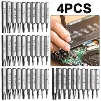 10pcs CR-V Plum Blossom Bit Set 4mm Torx Bit Set for Repairing Mobile Computer ~