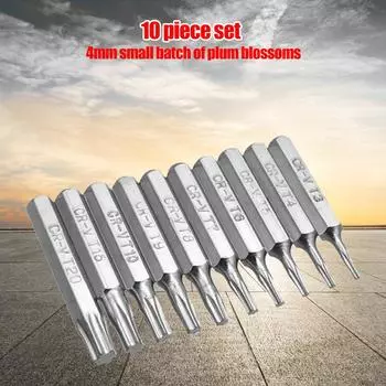 # 10pcs CR-V Plum Blossom Bit Set 4mm Torx Bit Set for Repairing Mobile Computer