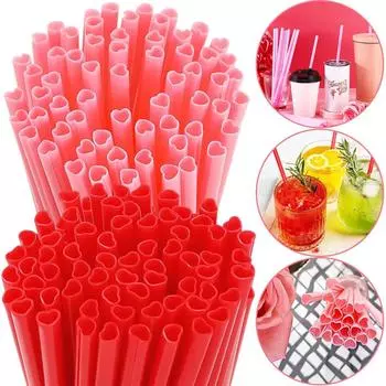 10pcs Creative Heart Pink Disposable Straw Bride Straws Tribe Supplies Hen Parti Bride To Be Bachelor Party Wedding Supplies 23cm