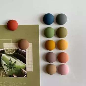 10pcs Cute Refrigerator Magnets Round Frosted Fridge Magnets Personalized Fridge Magnet For Kitchen Office Whiteboard Locker