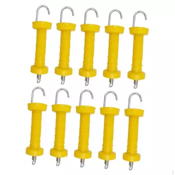 10Pcs Electric Fence Spring Gate Handles Insulators Heavy Duty with Spring,Simple Tension