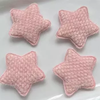 10pcs/lot 48mm Soft Corn Kernels Plush Star Applique For Clothing Hat Sewing Supplies Patches DIY Headwear Hair Clips Decor One Size розовый