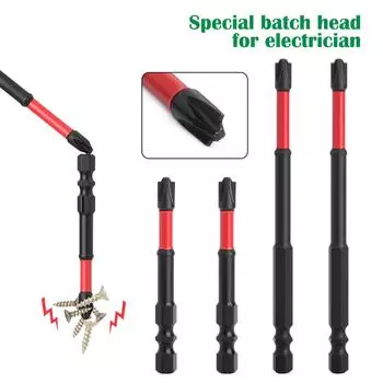 10Pcs Magnetic Batch Head Set Electrician Special Insulation Batch Head 65mm 110mm Electric Drill Bit Set Accessories