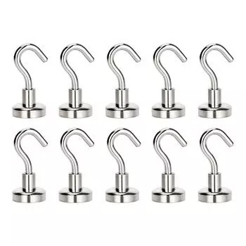 10Pcs Magnetic Hooks Wall-mounted Extra Strong Cruise Hook Multi-Purpose Storage Hooks for Refrigerator Other Magnetic Surfaces
