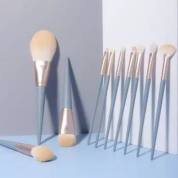 10pcs Makeup Brush Set Full Set Of Loose Powder Brush Eye Shadow Brush Foundation Make Up Brush Super Soft Full Set Of Brush синий