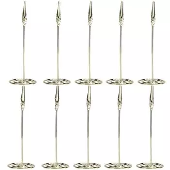 10Pcs Metal Table Cards Clips Gold Desktop Metal Business Picture Message Card Holder