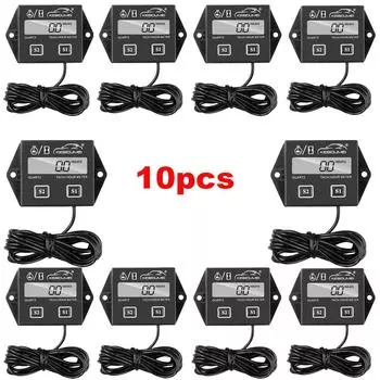 10pcs Motorcycle Engine Tach Hour Meter guage LCD Display Waterproof Car Motor Boat Digital Tachometer for Motorbike Motor Boat чёрный