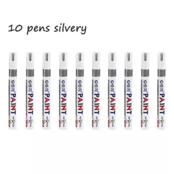 10pcs Permanent Marker Pens, Paint Markers Set Of 12 Colors, White, Black, Blue, Red Orange Green Blue Pink Purple Coffee