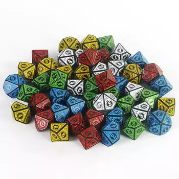 10шт Многогранник D10(0-9) Кубики для РПГ D10 Игры в кости Семейные развлечения и досуг Настольные игры красный