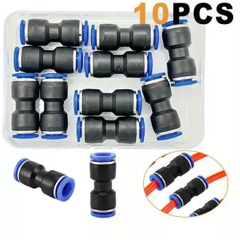 10pcs (PUC) Pneumatic Quick Couplings - Butt Joint Reducing Straight-through Type Air Tube Connectors - Pneumatic Accessories