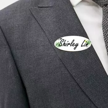10Pcs/Set DIY Oval Name Badge with Pin Office Workers Students Employee ID