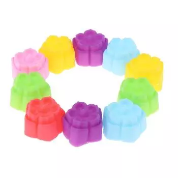 10Pcs Silicone Cupcake Mold Diy Orchid Shape Cake Muffin Baking Bakeware Nonstick Cupcake Kitchen Baking Molds